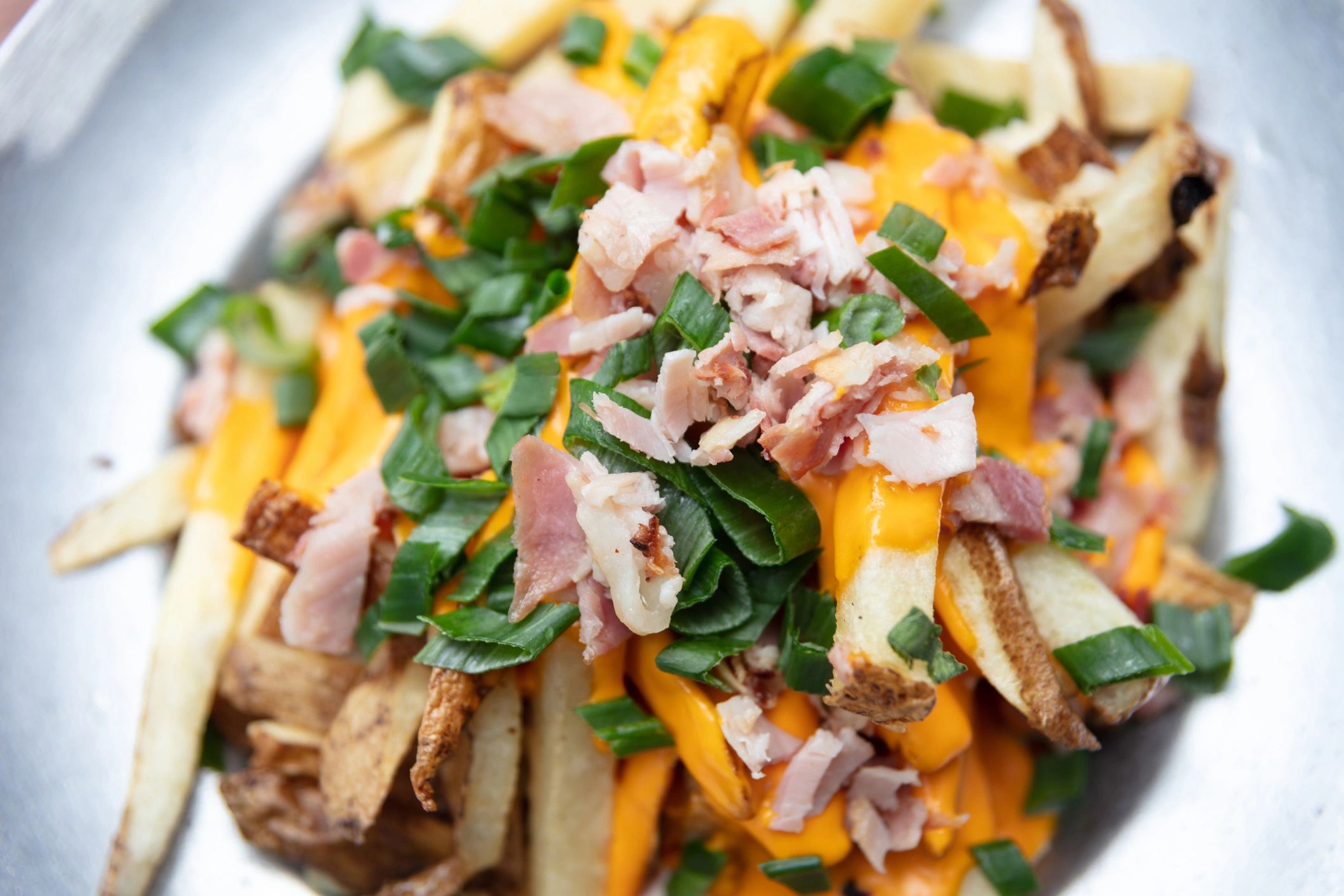 Loaded fries served with toppings