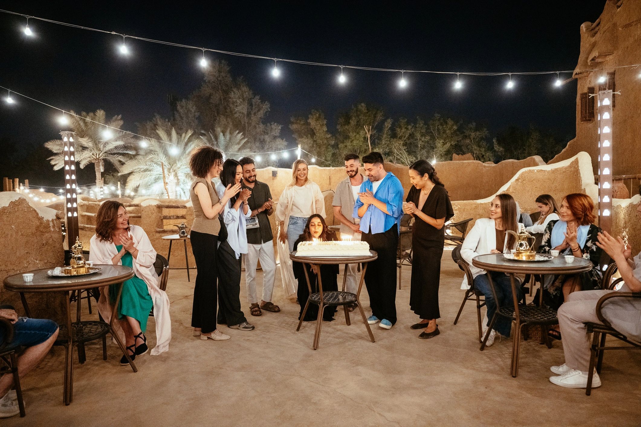 Group of guests celebrating together