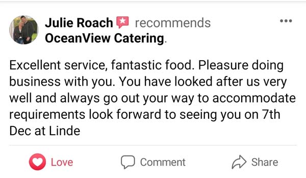 Customer review image from a wedding event